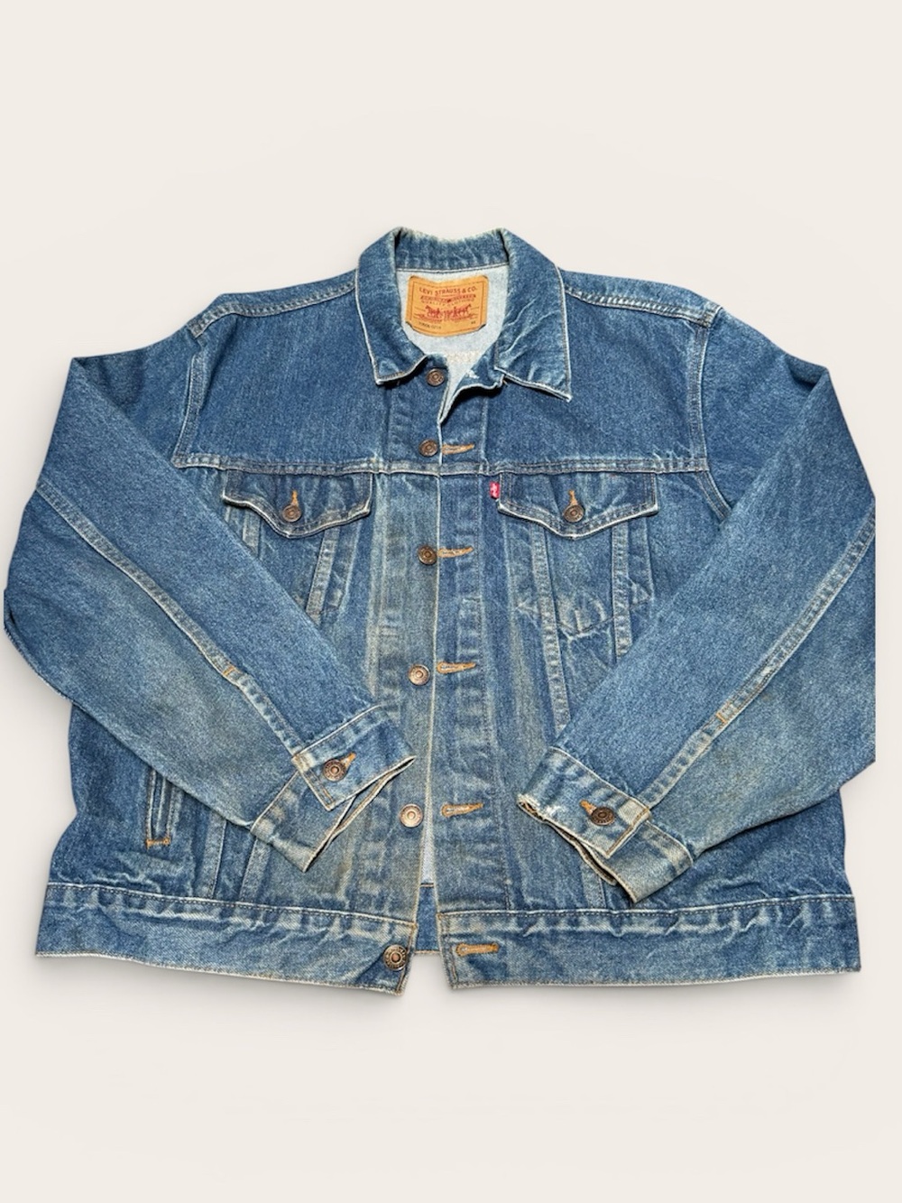 Vintage Levi’s Made in USA Denim Trucker Jacket  Americana Workwear  Size 44